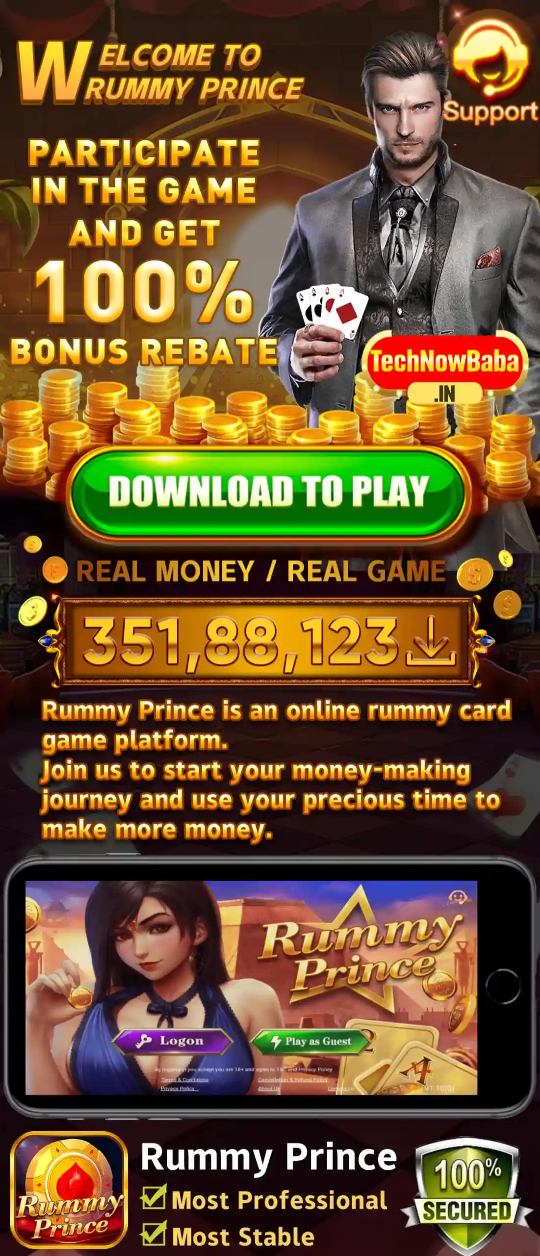 Rummy Prince App Download - Tech Now Baba All Rummy App