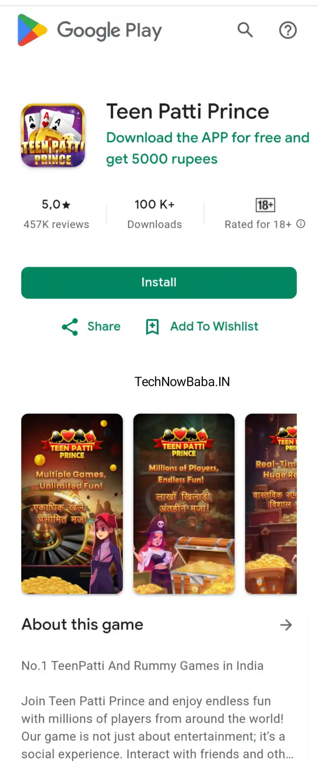 Teen Patti Prince App Download Tech Now Baba